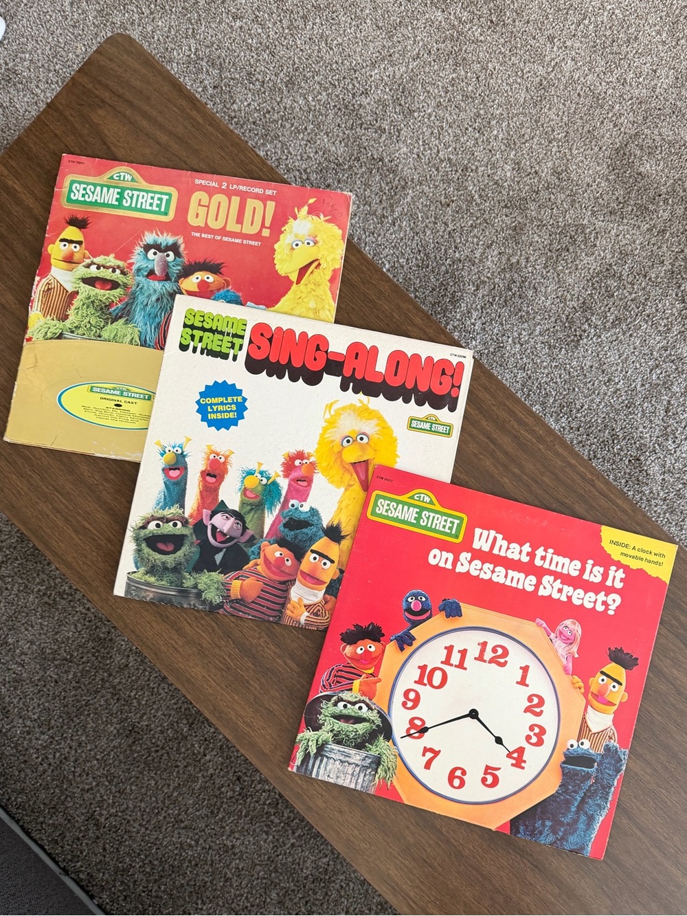 (3) Vintage SESAME STREET Records